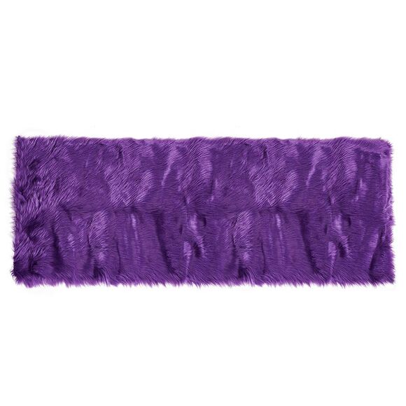 Soft Faux Fur Rug Indoor Fluffy Area Rugs Rectangle Floor Mat 2 x 5ft Purple - Picture 1 of 6